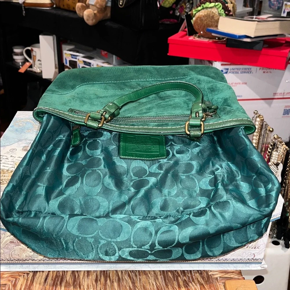 Vintage Coach Hamptons Suede Tassel Satchel Bag